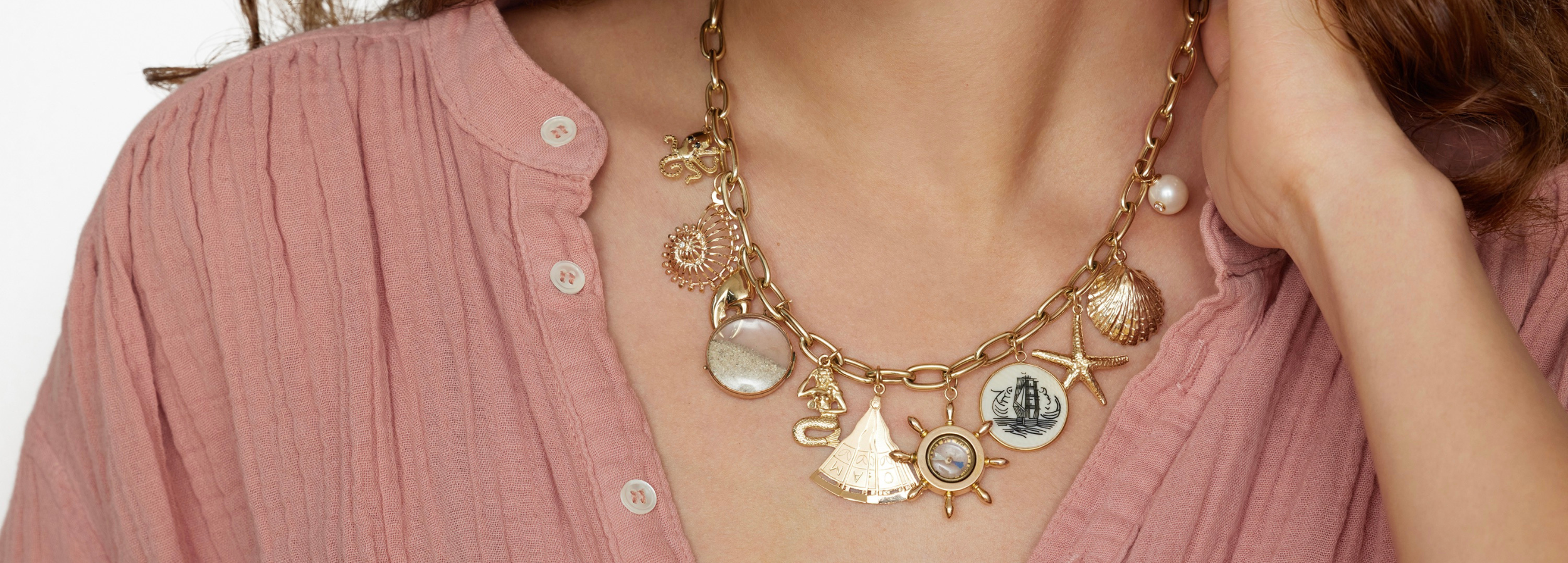 fun beach and nautical charm necklace